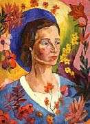 Lentulov, Aristarkh Unknown Lady in Blue oil painting on canvas